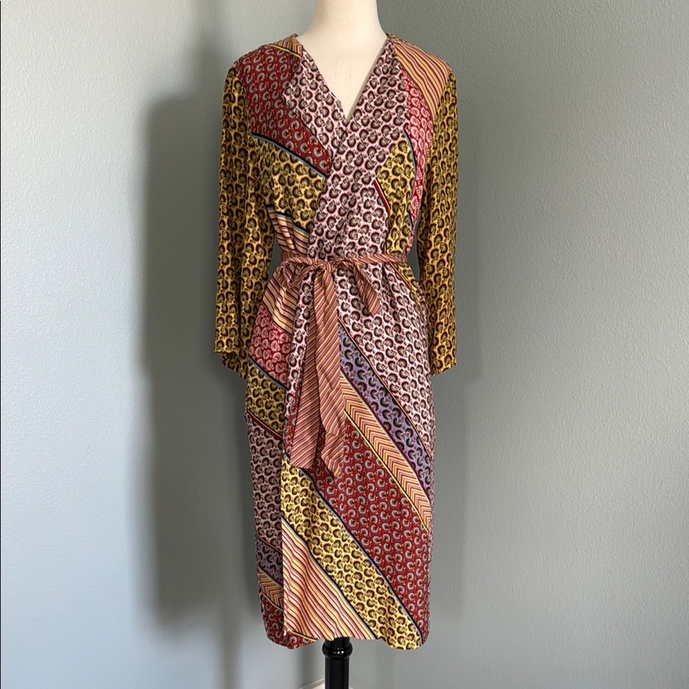 CAbi Poet Geometric Wrap Dress/Duster with matching Tank Top